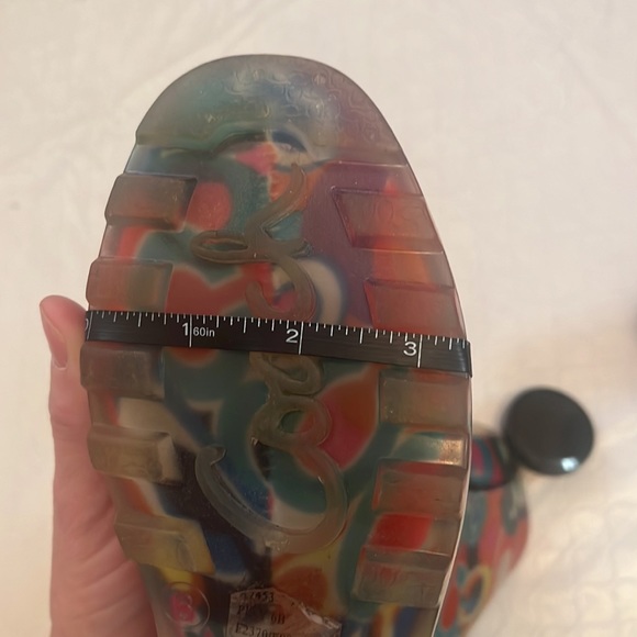 Coach Pixy Poppy multicolor rainbow C print logo rain boots size 6 - Picture 13 of 15